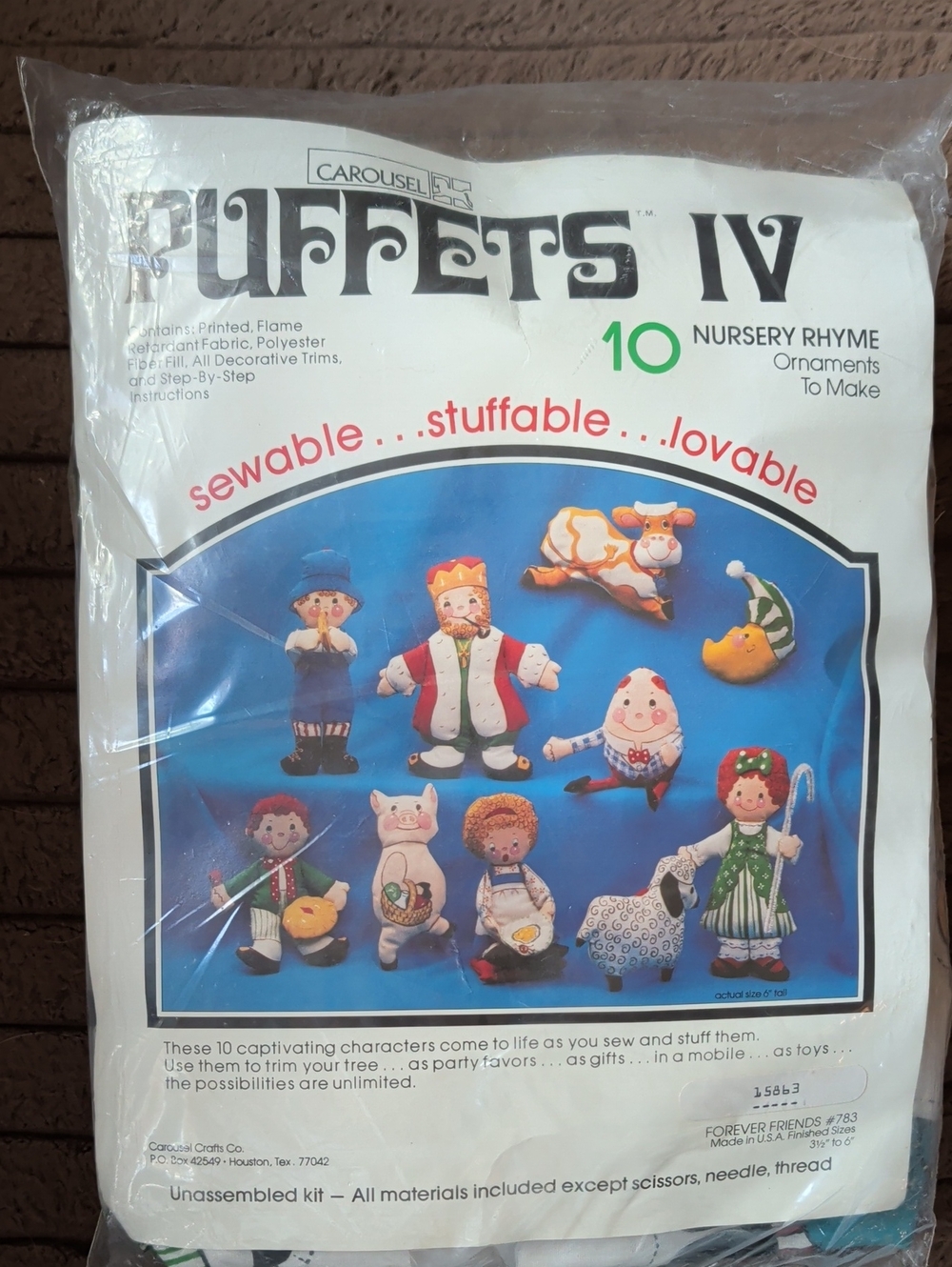 Puffets IV Nursery Rhyme Sewable Ornaments - Blue